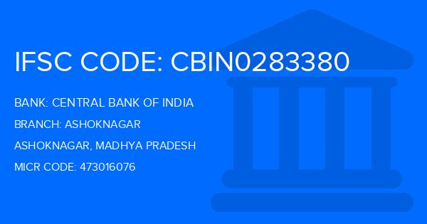 Central Bank Of India (CBI) Ashoknagar Branch IFSC Code