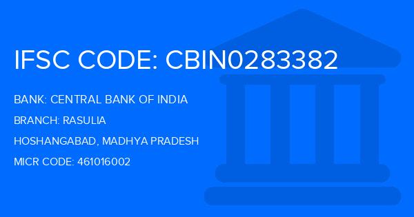Central Bank Of India (CBI) Rasulia Branch IFSC Code