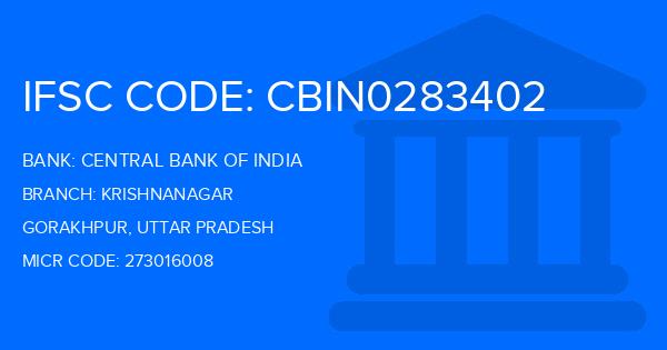 Central Bank Of India (CBI) Krishnanagar Branch IFSC Code