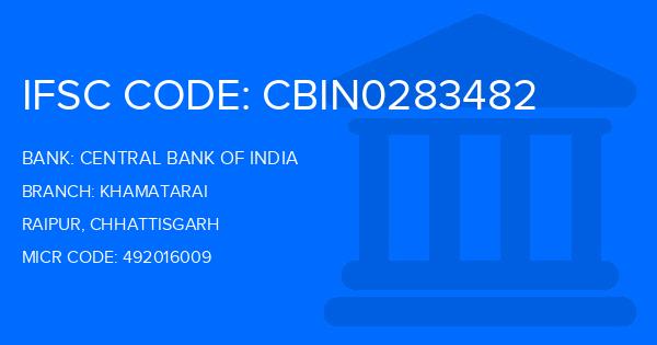 Central Bank Of India (CBI) Khamatarai Branch IFSC Code