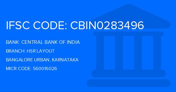 Central Bank Of India (CBI) Hsr Layout Branch IFSC Code