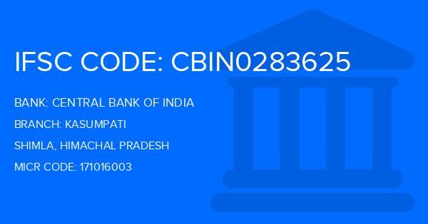 Central Bank Of India (CBI) Kasumpati Branch IFSC Code