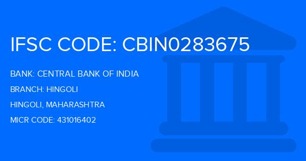 Central Bank Of India (CBI) Hingoli Branch IFSC Code