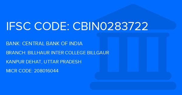 Central Bank Of India (CBI) Billhaur Inter College Billgaur Branch IFSC Code