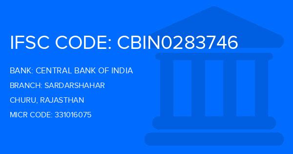 Central Bank Of India (CBI) Sardarshahar Branch IFSC Code