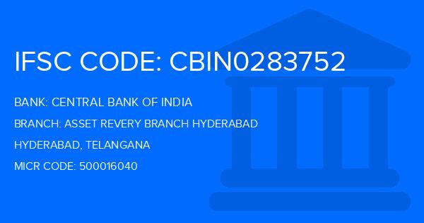 Central Bank Of India (CBI) Asset Revery Branch Hyderabad Branch IFSC Code