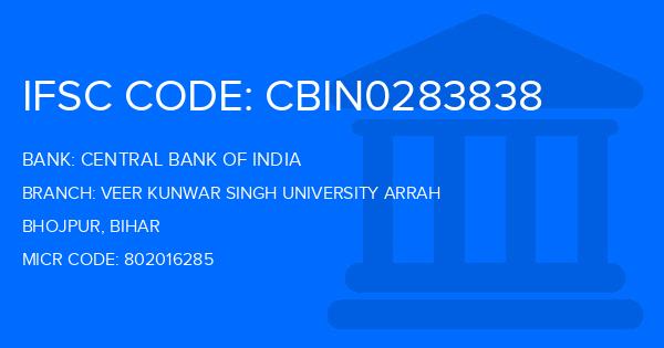 Central Bank Of India (CBI) Veer Kunwar Singh University Arrah Branch IFSC Code