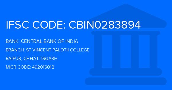 Central Bank Of India (CBI) St Vincent Palotii College Branch IFSC Code