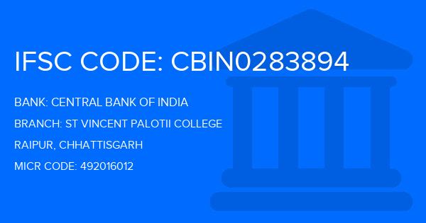 Central Bank Of India (CBI) St Vincent Palotii College Branch IFSC Code