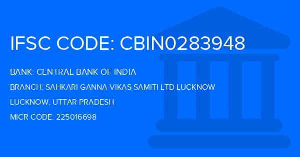 Central Bank Of India (CBI) Sahkari Ganna Vikas Samiti Ltd Lucknow Branch IFSC Code