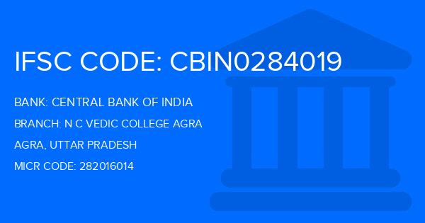 Central Bank Of India (CBI) N C Vedic College Agra Branch IFSC Code