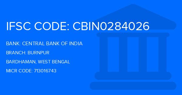 Central Bank Of India (CBI) Burnpur Branch IFSC Code