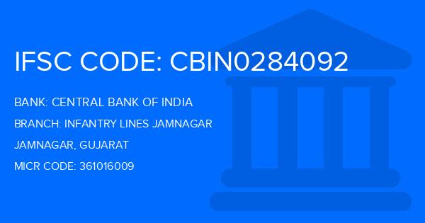 Central Bank Of India (CBI) Infantry Lines Jamnagar Branch IFSC Code