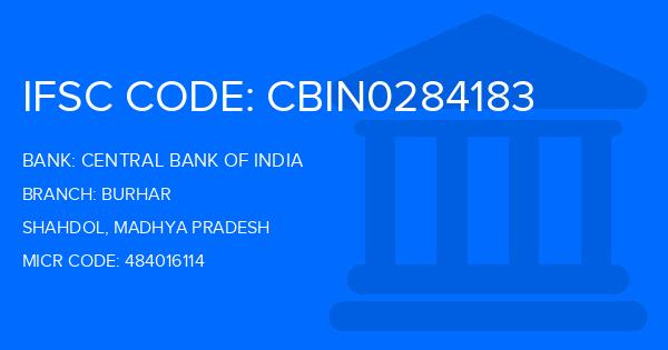 Central Bank Of India (CBI) Burhar Branch IFSC Code
