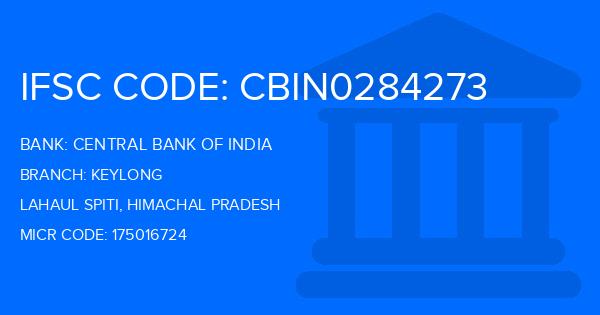 Central Bank Of India (CBI) Keylong Branch IFSC Code