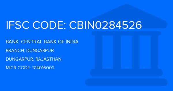 Central Bank Of India (CBI) Dungarpur Branch IFSC Code