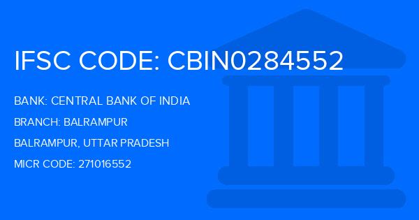 Central Bank Of India (CBI) Balrampur Branch IFSC Code