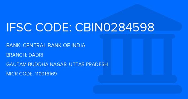 Central Bank Of India (CBI) Dadri Branch IFSC Code