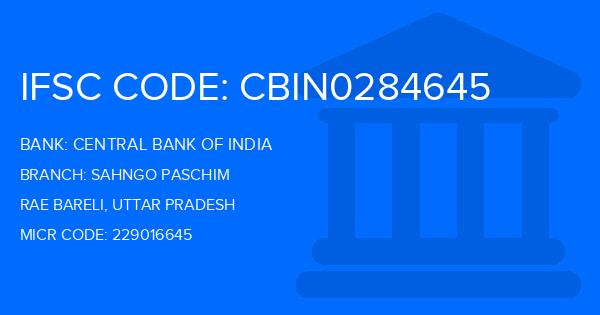 Central Bank Of India (CBI) Sahngo Paschim Branch IFSC Code