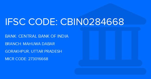 Central Bank Of India (CBI) Mahuwa Dabar Branch IFSC Code