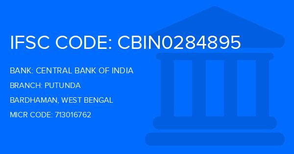 Central Bank Of India (CBI) Putunda Branch IFSC Code