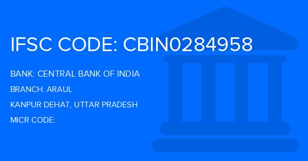 Central Bank Of India (CBI) Araul Branch IFSC Code