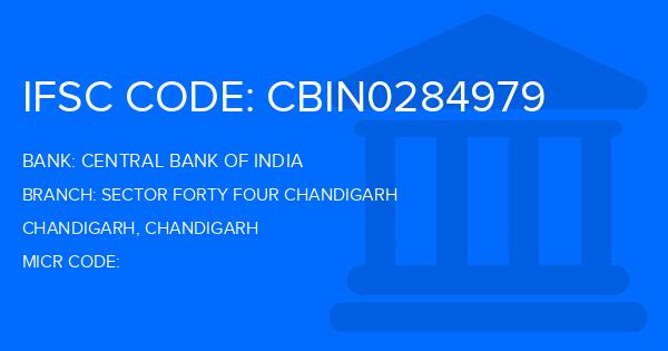 Central Bank Of India (CBI) Sector Forty Four Chandigarh Branch IFSC Code