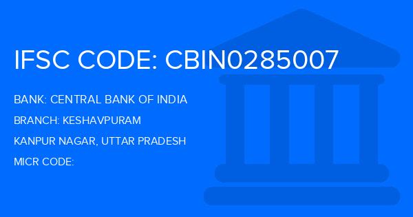 Central Bank Of India (CBI) Keshavpuram Branch IFSC Code