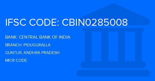 Central Bank Of India (CBI) Piduguralla Branch IFSC Code