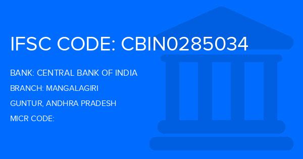 Central Bank Of India (CBI) Mangalagiri Branch IFSC Code
