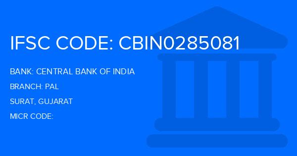 Central Bank Of India (CBI) Pal Branch IFSC Code
