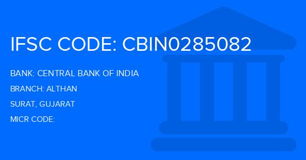 Central Bank Of India (CBI) Althan Branch IFSC Code