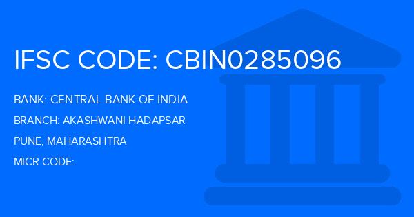 Central Bank Of India (CBI) Akashwani Hadapsar Branch IFSC Code