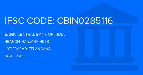 Central Bank Of India (CBI) Banjara Hills Branch IFSC Code