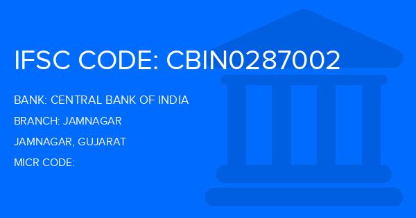Central Bank Of India (CBI) Jamnagar Branch IFSC Code