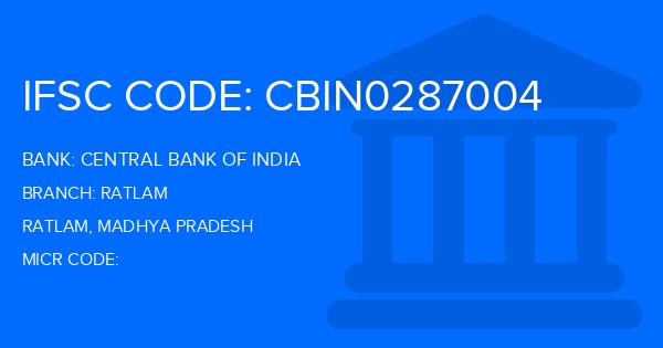 Central Bank Of India (CBI) Ratlam Branch IFSC Code