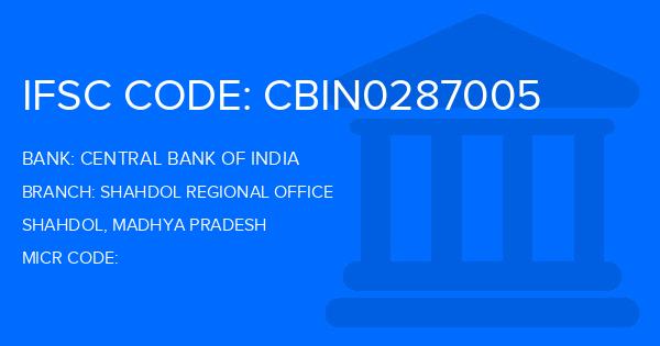 Central Bank Of India (CBI) Shahdol Regional Office Branch IFSC Code