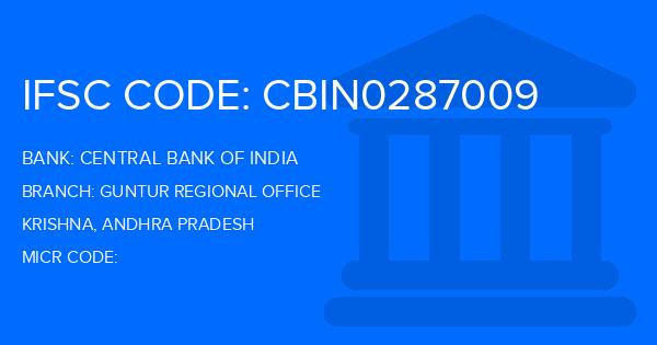 Central Bank Of India (CBI) Guntur Regional Office Branch IFSC Code