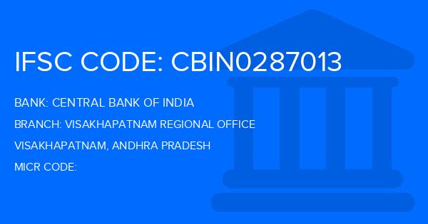 Central Bank Of India (CBI) Visakhapatnam Regional Office Branch IFSC Code