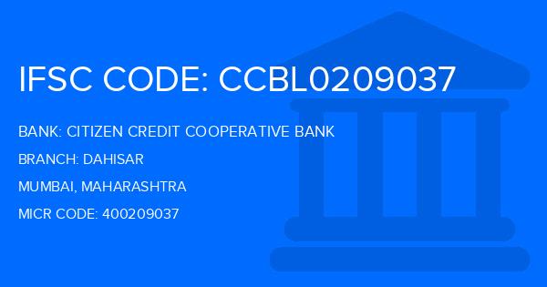 Citizen Credit Cooperative Bank Dahisar Branch IFSC Code