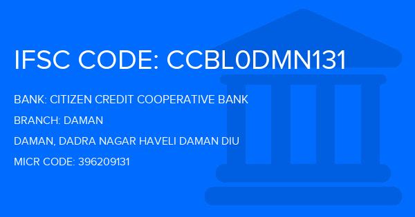 Citizen Credit Cooperative Bank Daman Branch IFSC Code