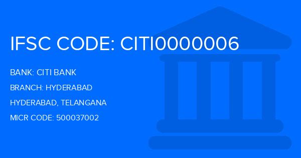 Citi Bank Hyderabad Branch IFSC Code