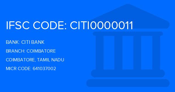 Citi Bank Coimbatore Branch IFSC Code
