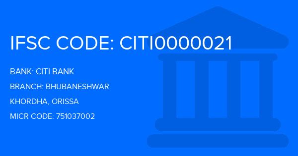 Citi Bank Bhubaneshwar Branch IFSC Code