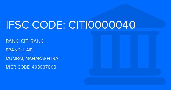 Citi Bank Aib Branch IFSC Code