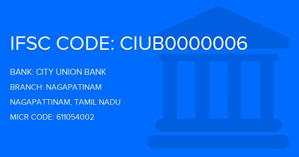 City Union Bank (CUB) Nagapatinam Branch IFSC Code