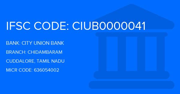 City Union Bank (CUB) Chidambaram Branch IFSC Code