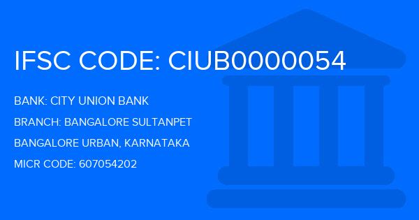 City Union Bank (CUB) Bangalore Sultanpet Branch IFSC Code