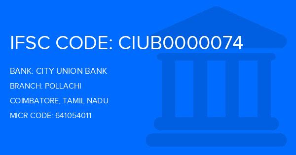 City Union Bank (CUB) Pollachi Branch IFSC Code