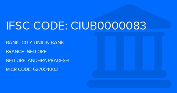 City Union Bank (CUB) Nellore Branch IFSC Code
